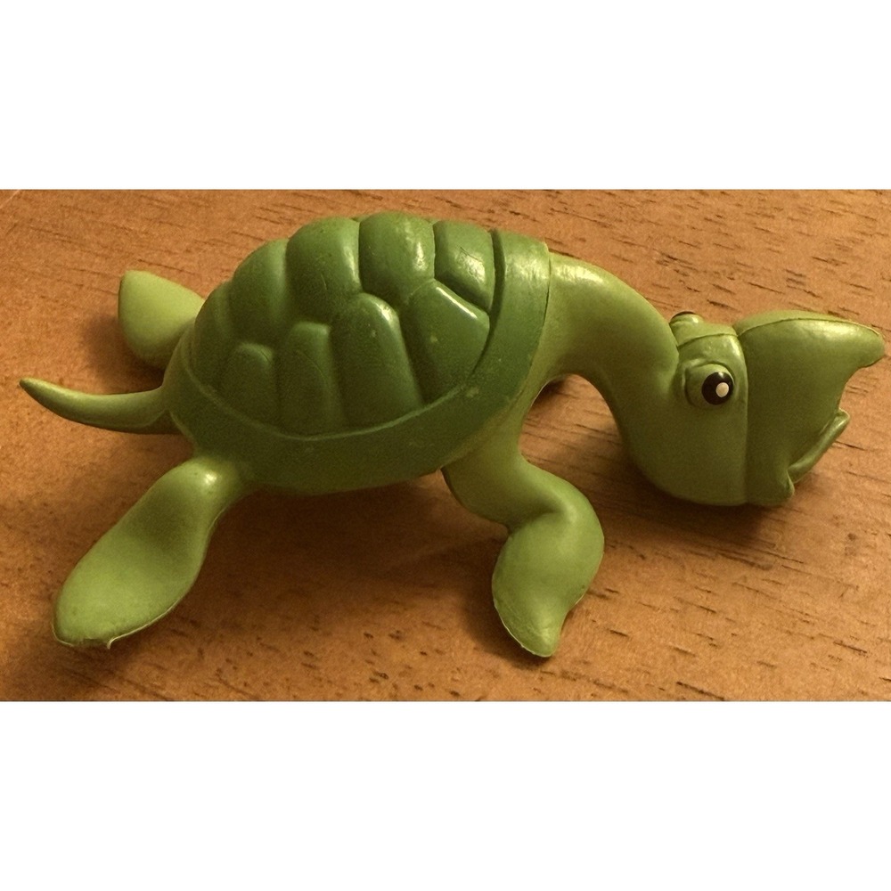Articulated Turtle Figure Green 4" Hard Plastic